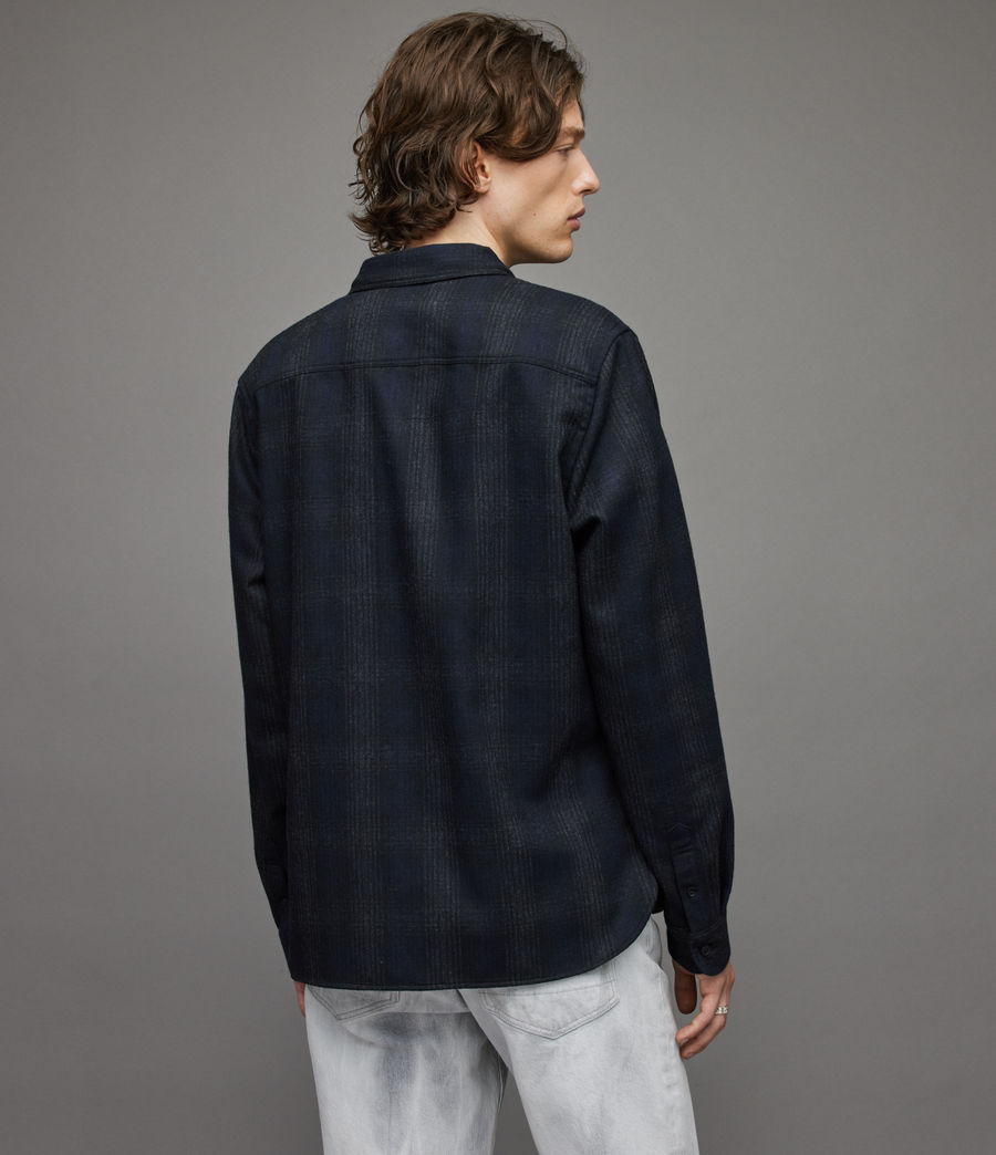 Men's Newhalen Wool Blend Checked Overshirt (black_blue) - Image 5