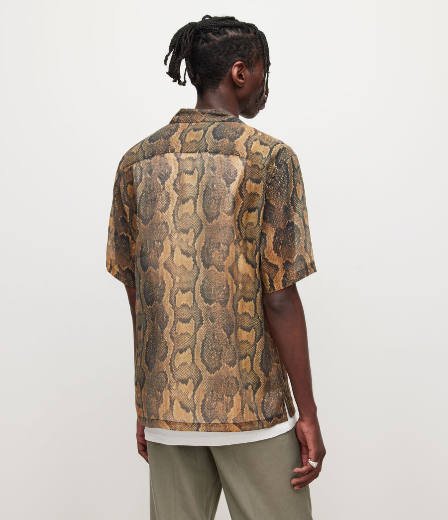 Men's Daudin Snake Print Shirt (havana_brown) - Image 5