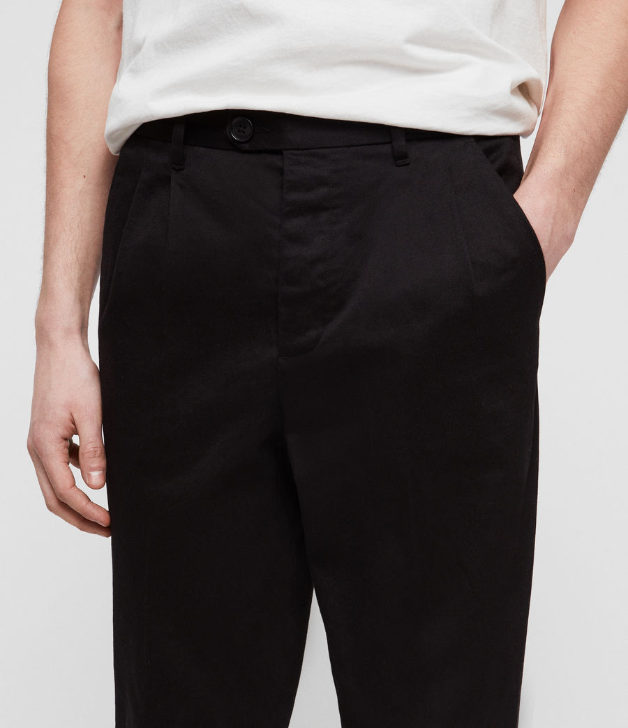 black slim chinos mens