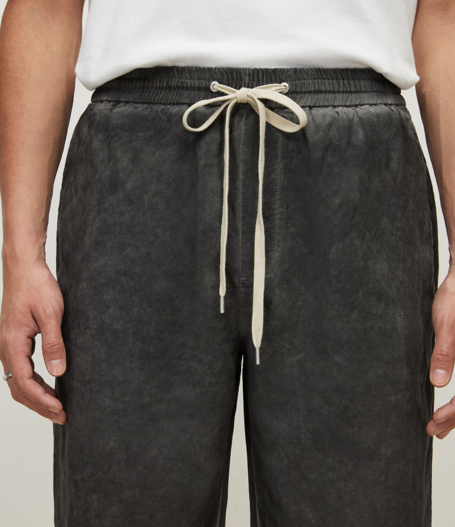 Mens Montara Linen Blend Shorts (washed_black) - Image 3