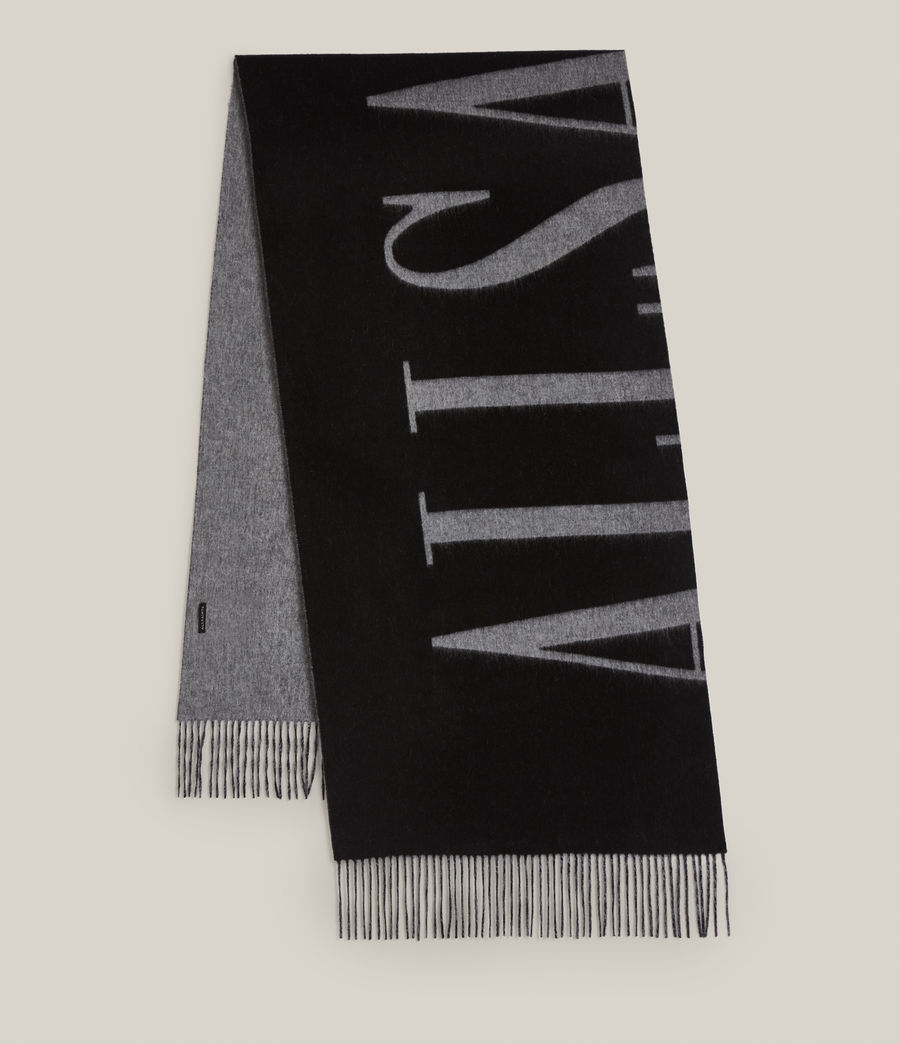 Mens Alon Reverse Wool Scarf (black) - Image 1