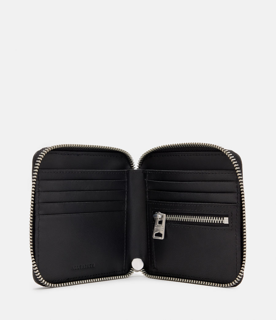 Mens Zip Round Leather Wallet (black) - Image 2