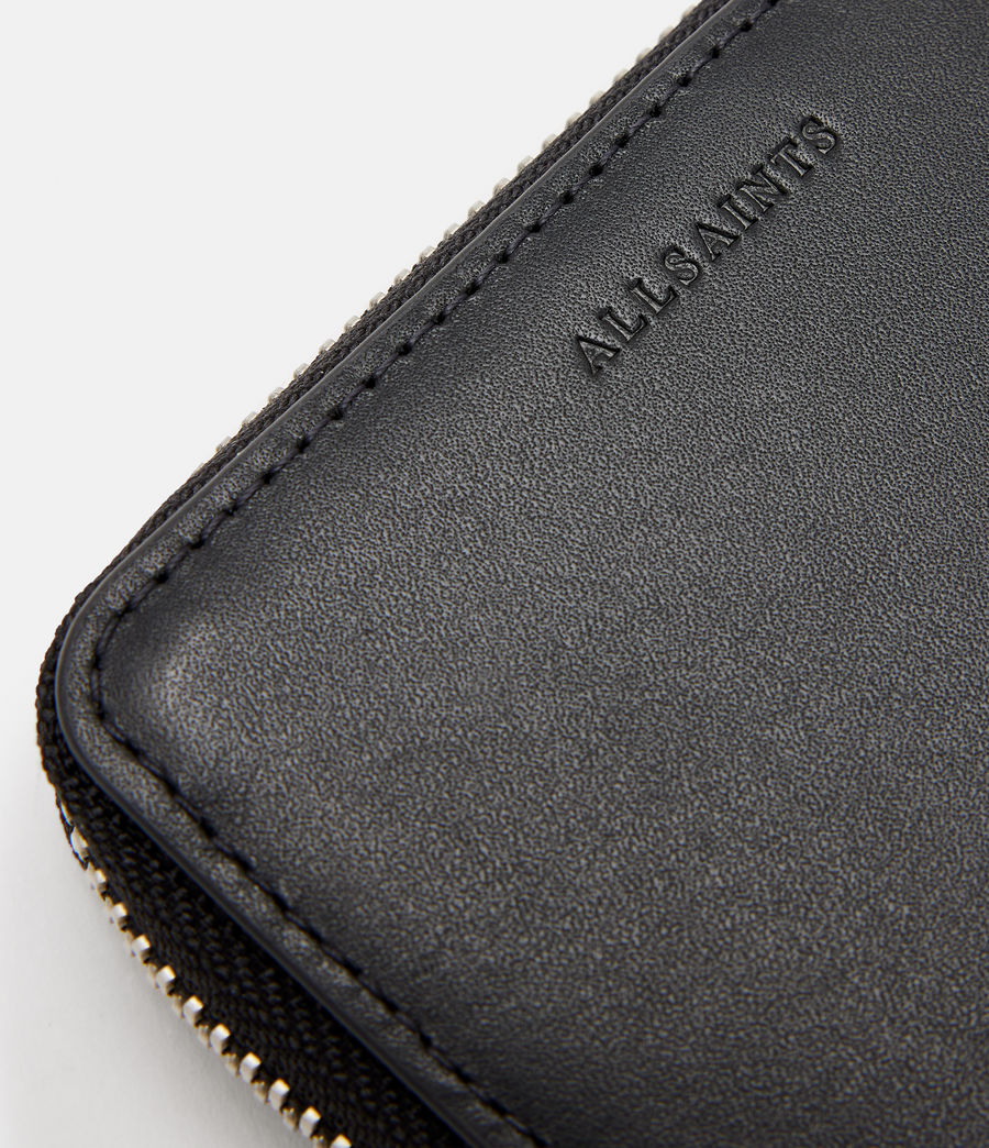 Mens Zip Round Leather Wallet (black) - Image 4