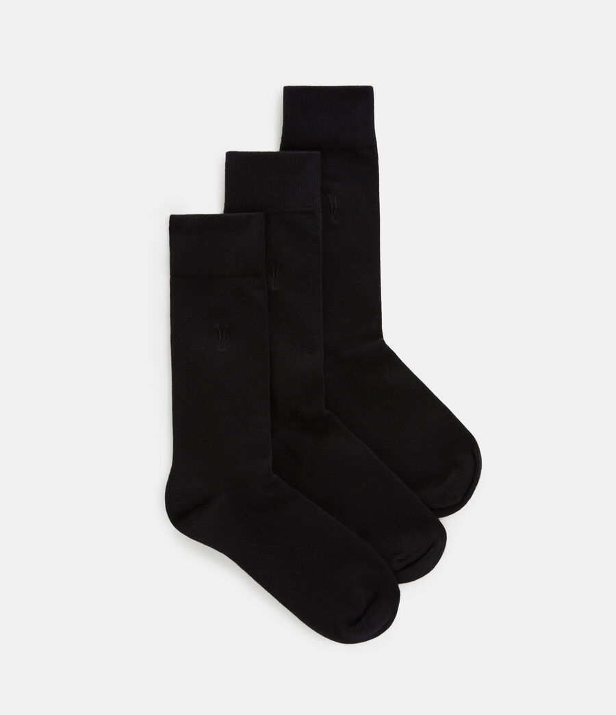 Mens Adan Ramskull Socks 3 Pack (black_black_black) - Image 1