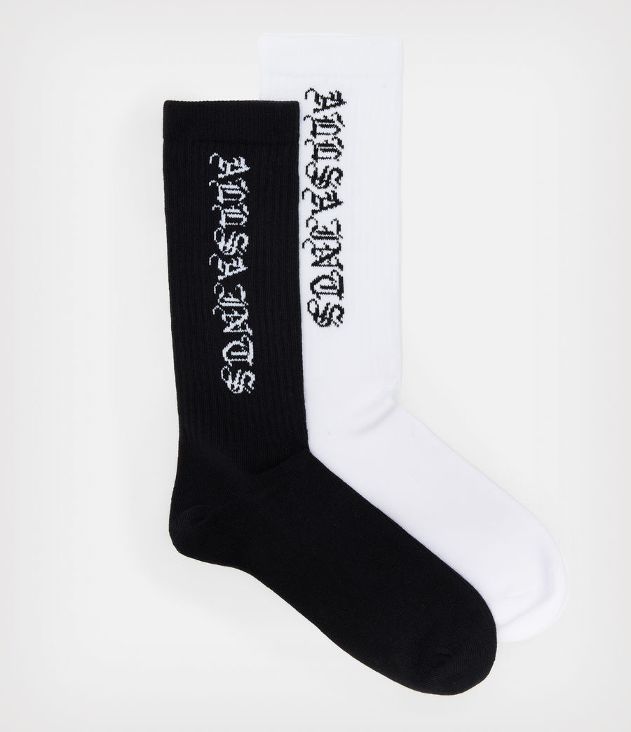 Mens Lincoln Sports Socks 2 Pack (black_white) - Image 1