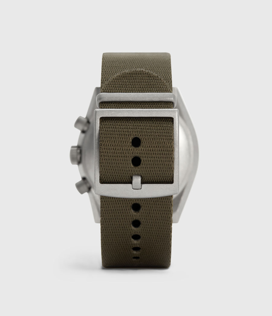 Mens Subtitled III Stainless Steel and Military Green Watch (khaki) - Image 4