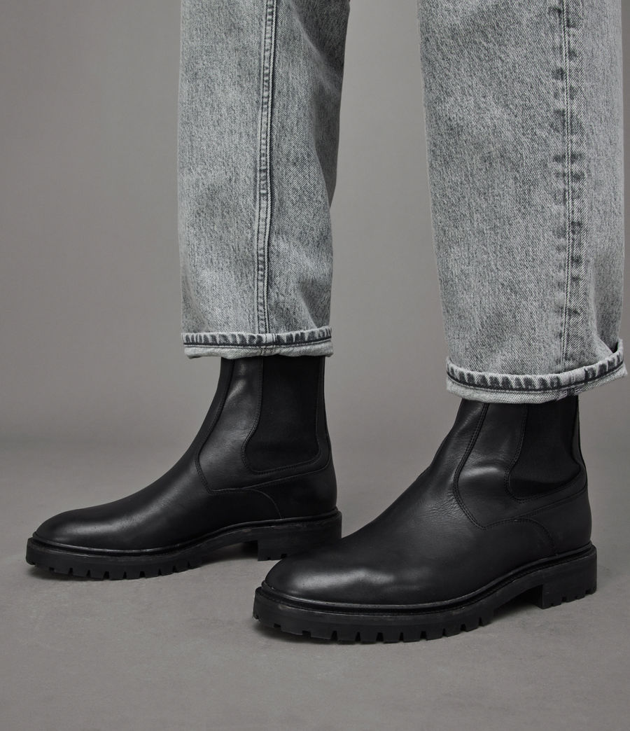 Mens Melos Leather Chelsea Boots (black) - Image 2