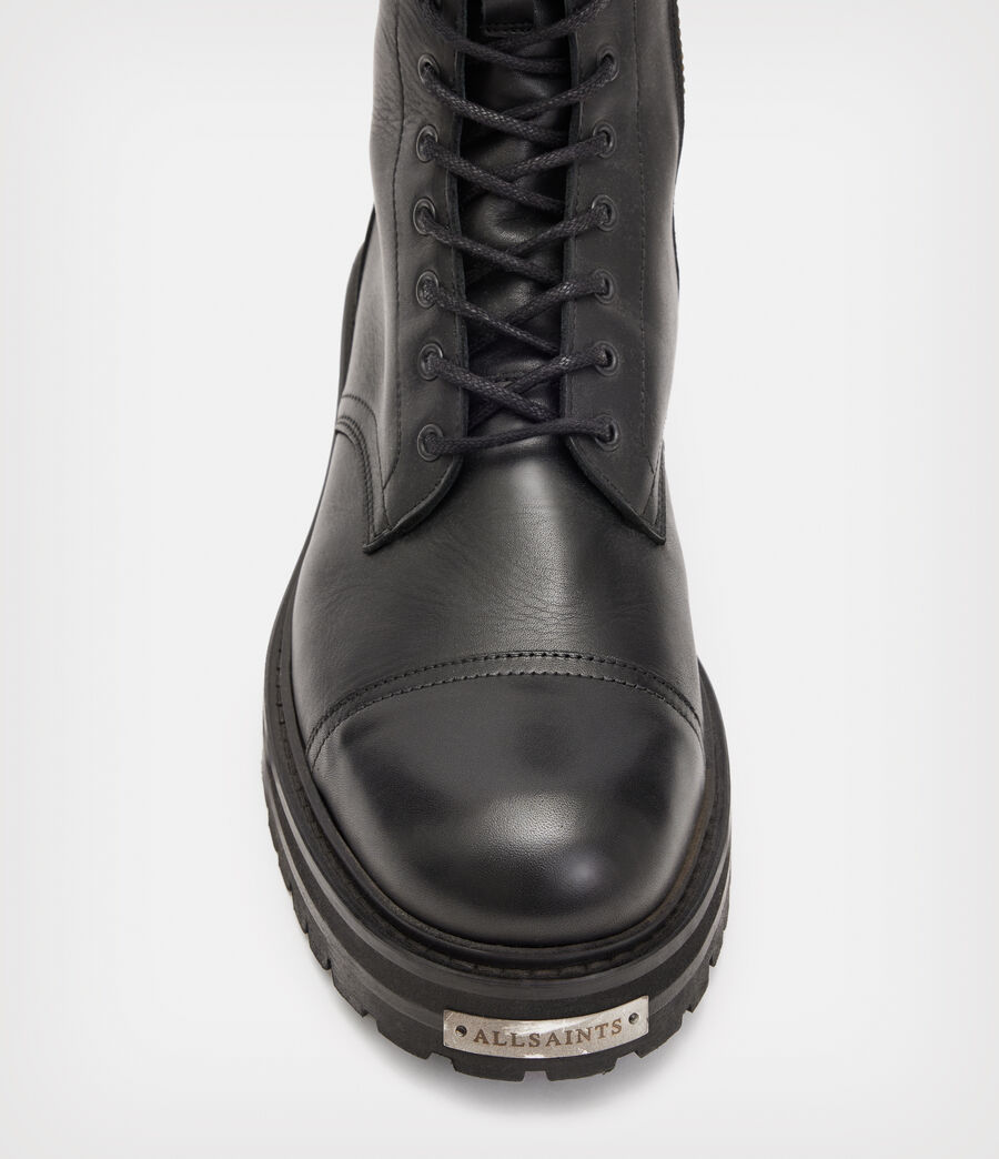 Mens Hank Leather Boots (black) - Image 2