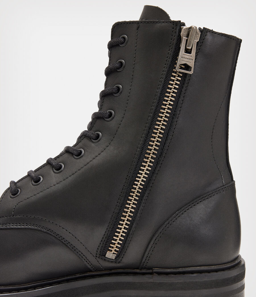 Men's Hank Leather Boots (black) - Image 4