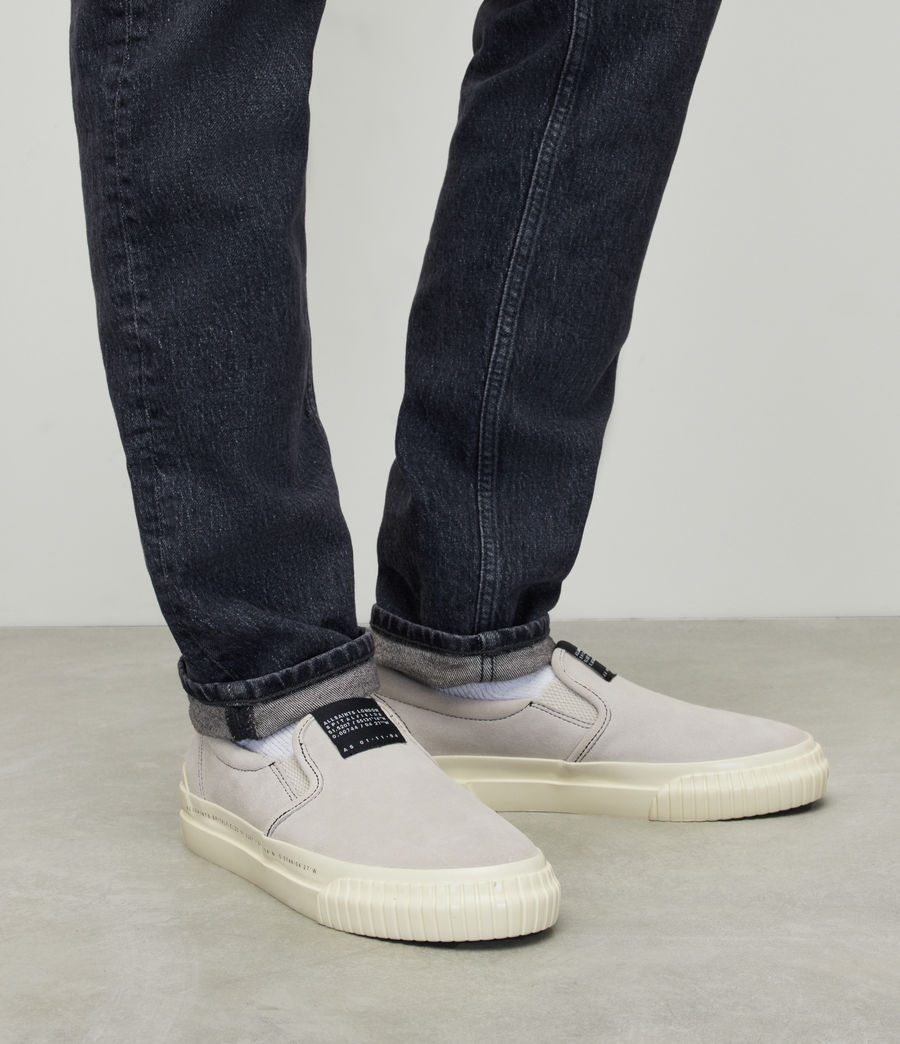 Mens Slip Suede Low Top Sneakers (chalk_white) - Image 2