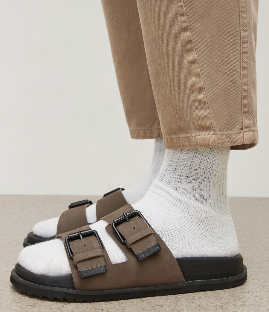 Mens Ash Suede Sandals (grey) - Image 1