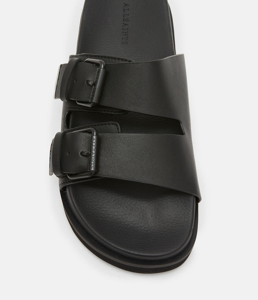 Mens Ash Leather Sandals (black) - Image 3