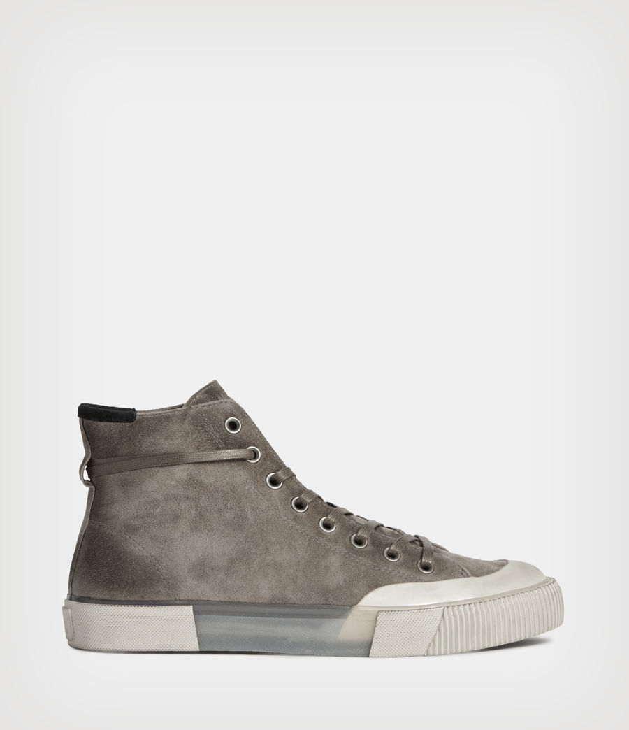 ALLSAINTS UK: Mens Dumont High Top Suede Trainers (chalk_white)