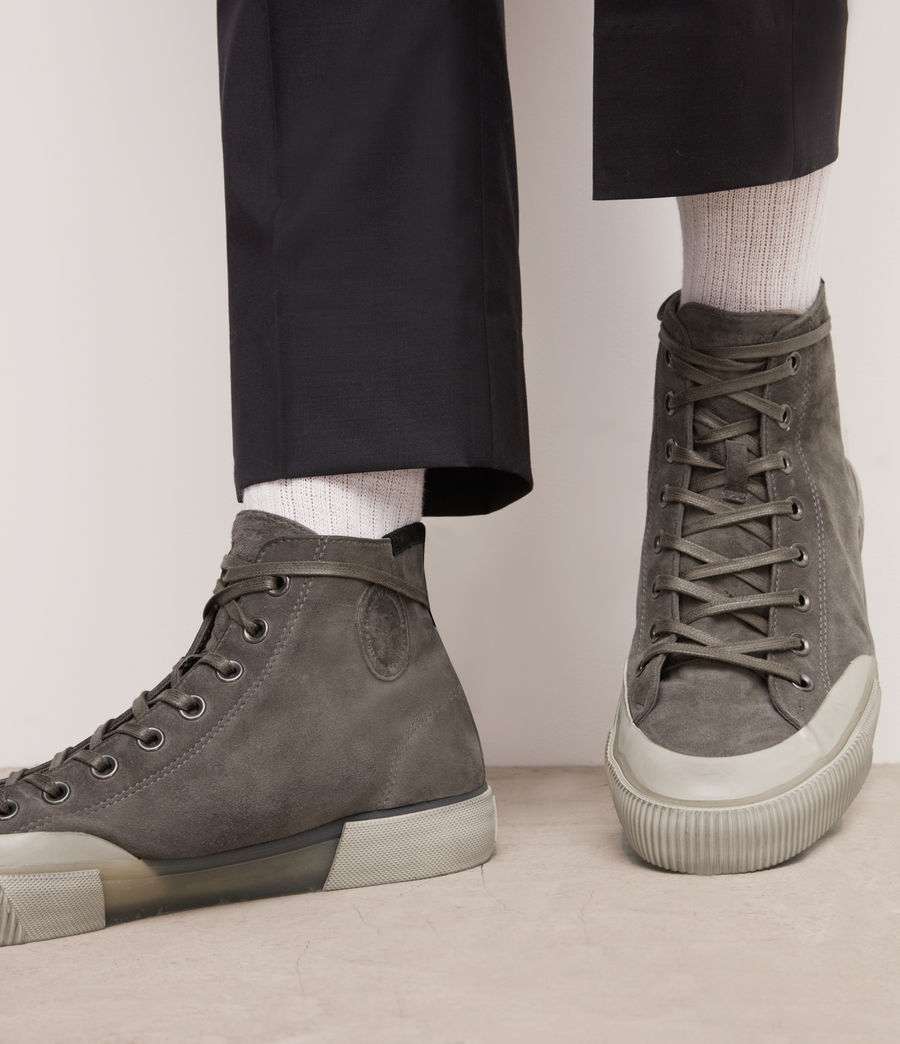 Mens Dumont High Top Suede Sneakers (slate_grey) - Image 2
