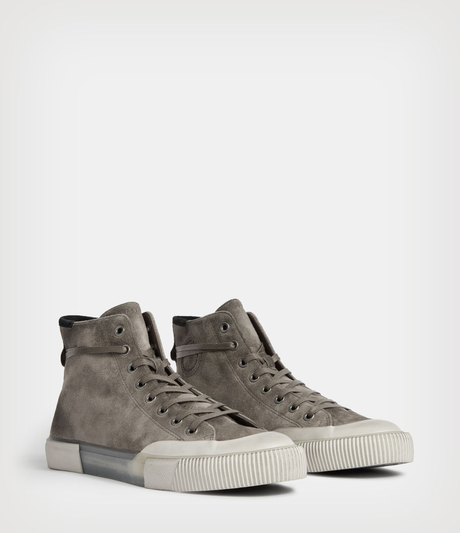 ALLSAINTS US: Mens Dumont High Top Suede Sneakers (slate_grey)