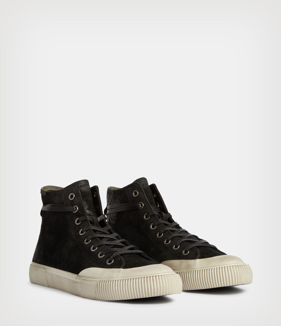 ALLSAINTS UK: Mens Dumont High Top Suede Trainers (chalk_white)