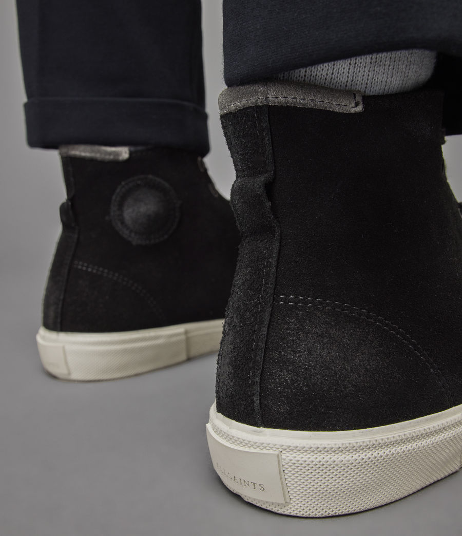 Mens Dumont High Top Suede Sneakers (black) - Image 8