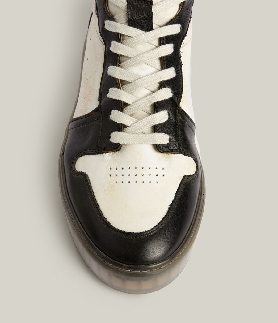 Men's Davian High Top Leather Trainers (black_white) - Image 2