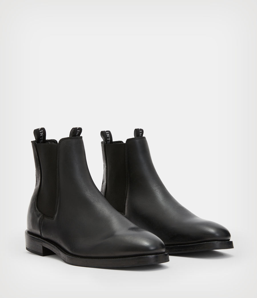 Mens Eli Leather Boots (black) - Image 4