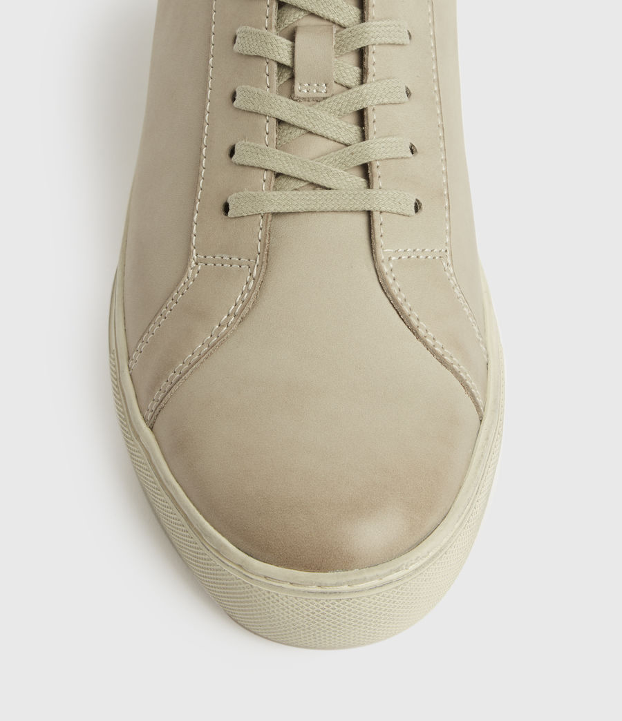 beige leather sneakers