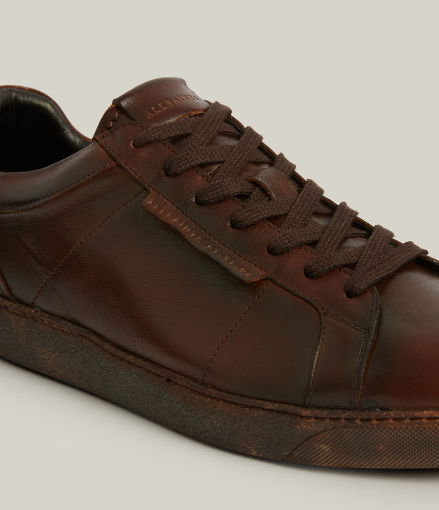 Men's Sheer Low Top Leather Trainers (bitter_chocolate) - Image 4