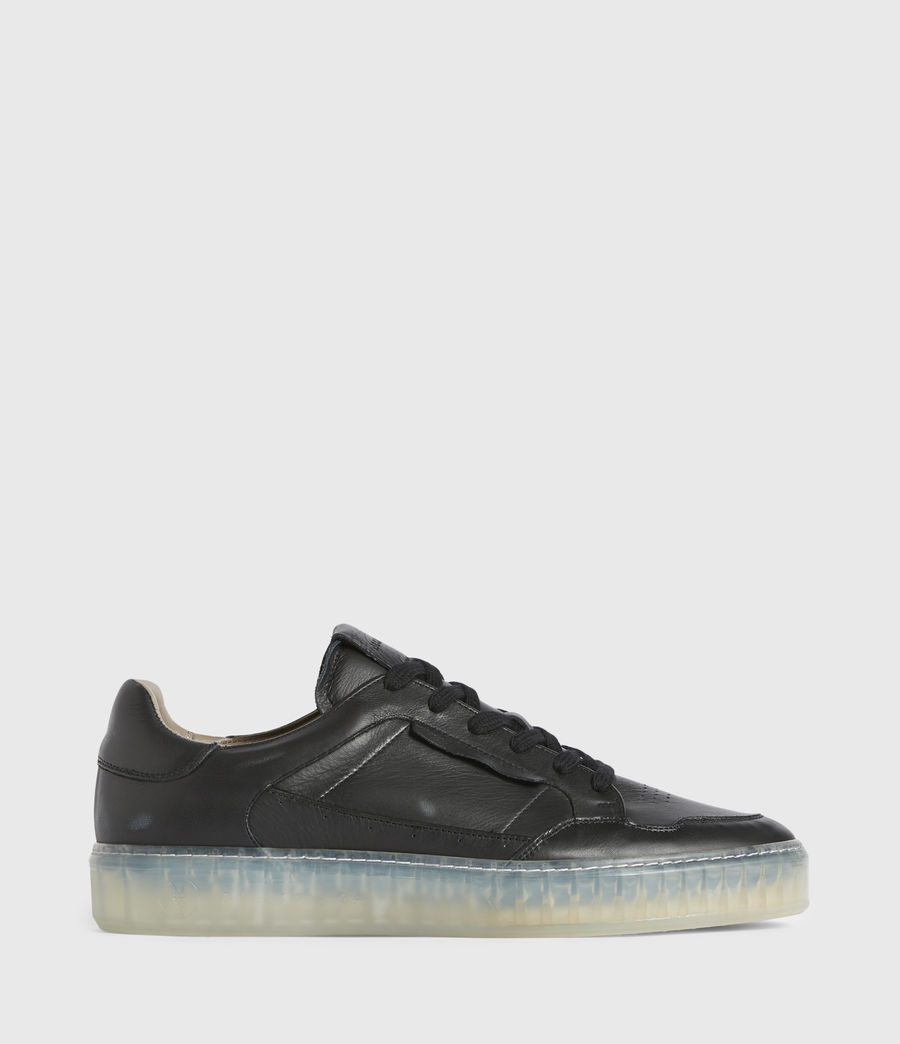 Mens Alton Low Top Leather Sneakers (black) - Image 1