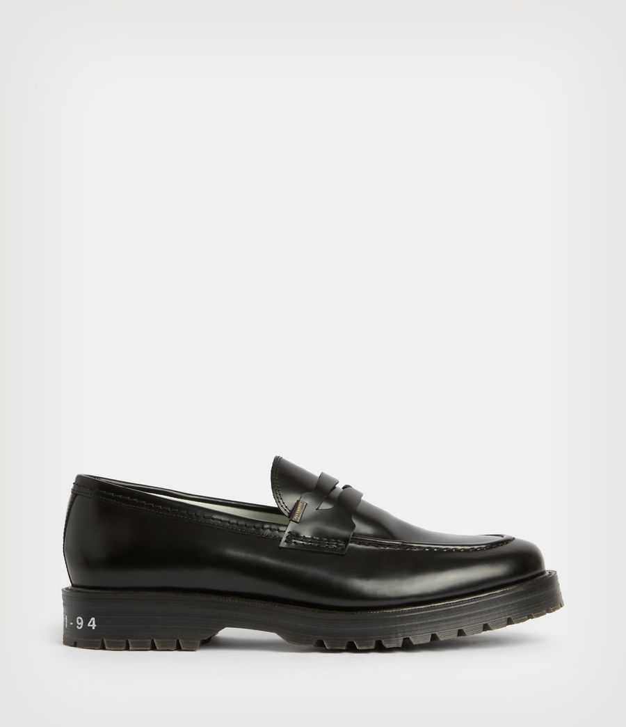Men's Tray Leather Loafers (black) - Image 1
