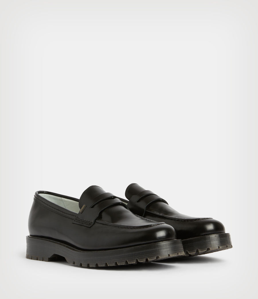 Men's Tray Leather Loafers (black) - Image 3