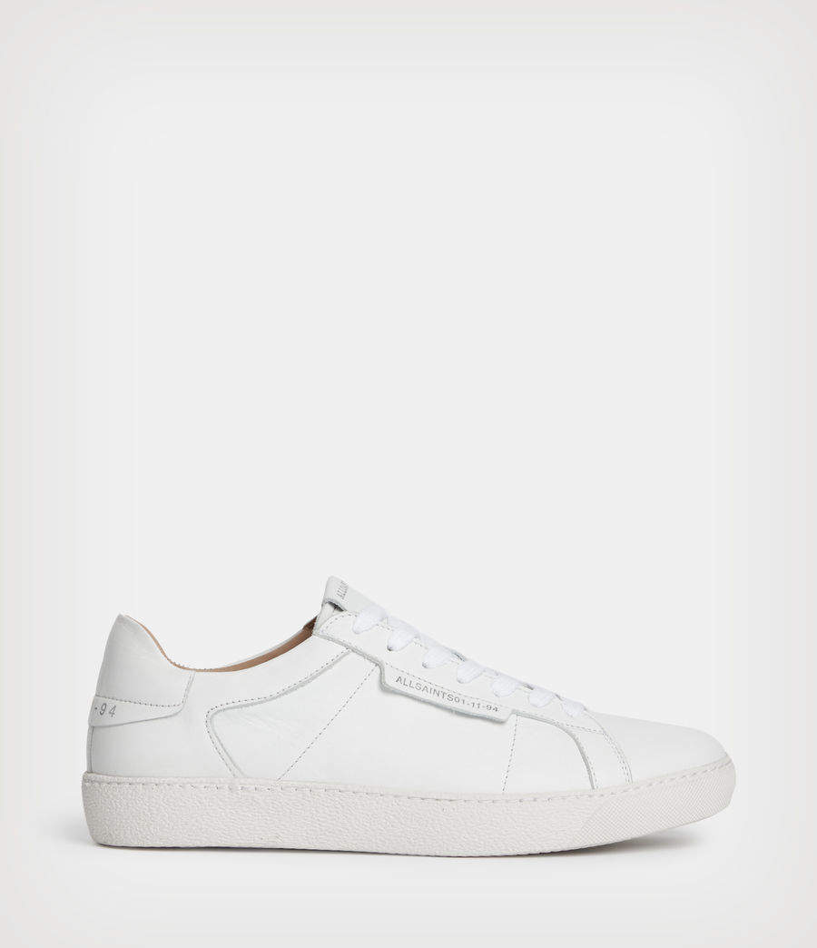 Men's Sheer Low Top Leather Trainers (white) - Image 1