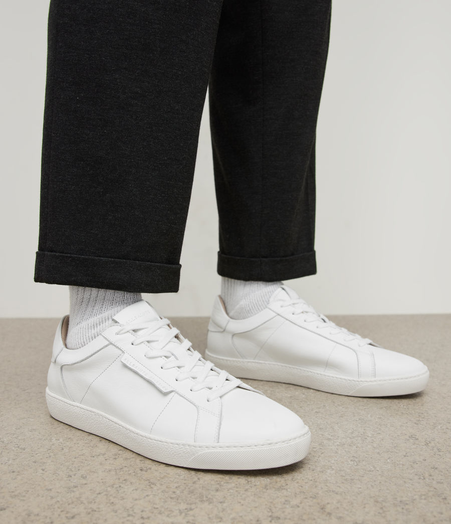 Men's Sheer Low Top Leather Trainers (white) - Image 2