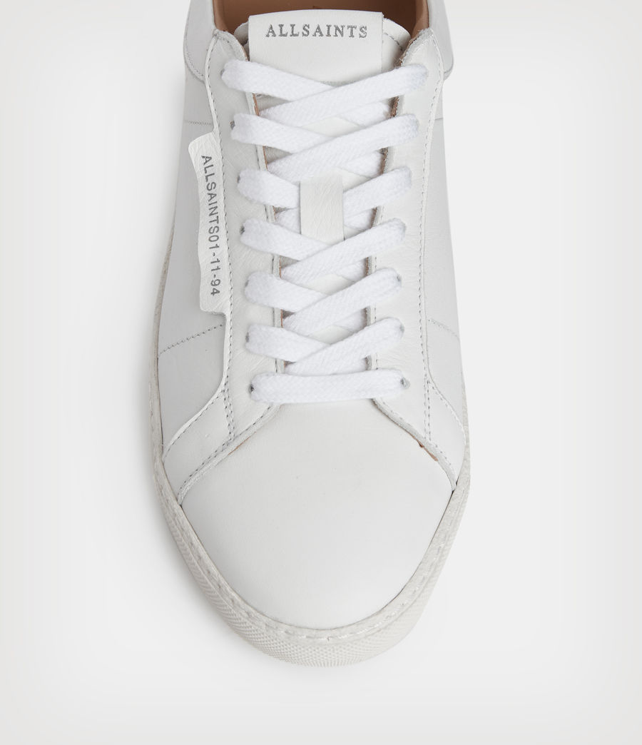 Men's Sheer Low Top Leather Trainers (white) - Image 3