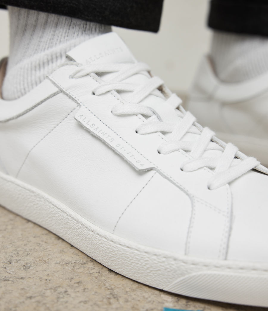Men's Sheer Low Top Leather Trainers (white) - Image 4