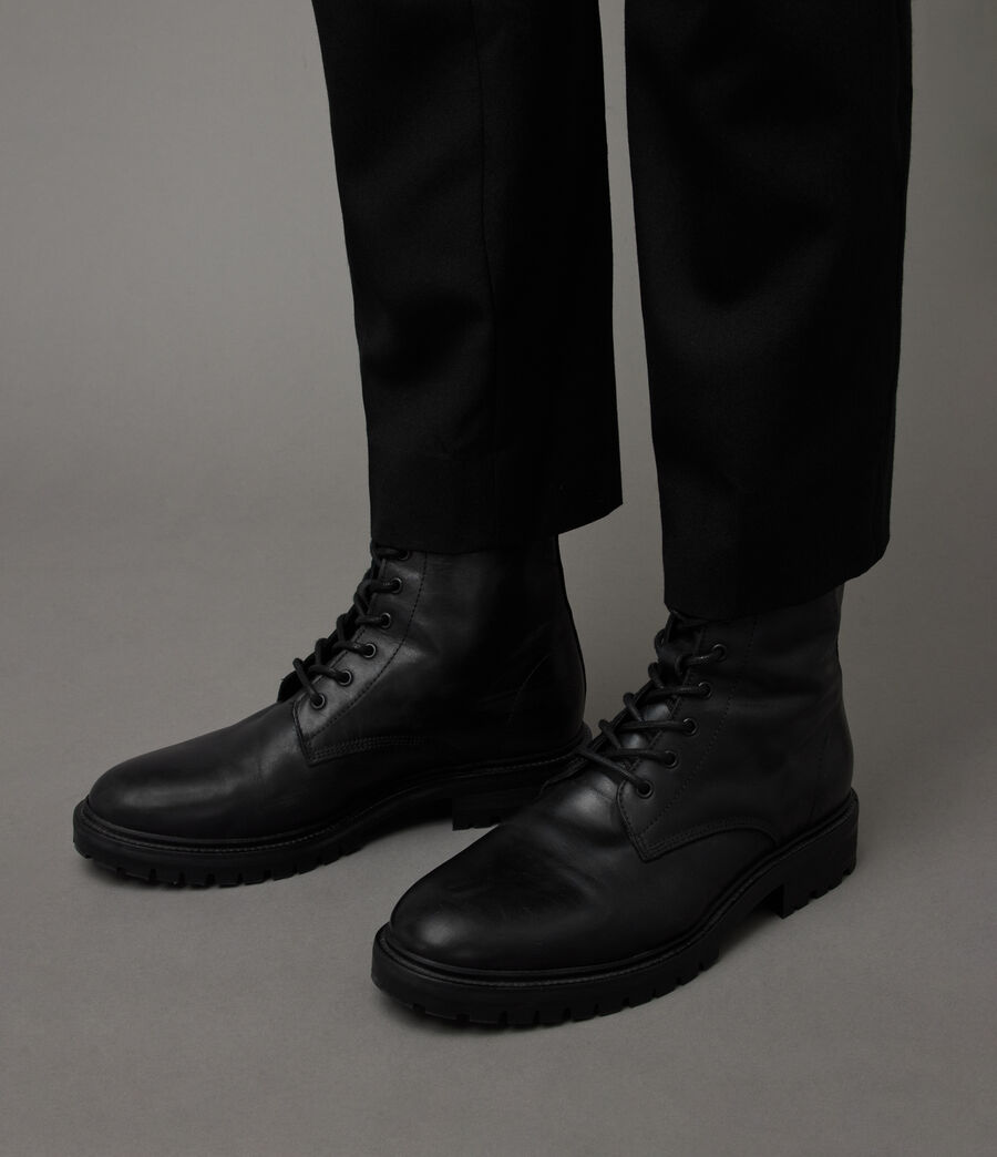 Mens Tobias Leather Boots (black) - Image 2