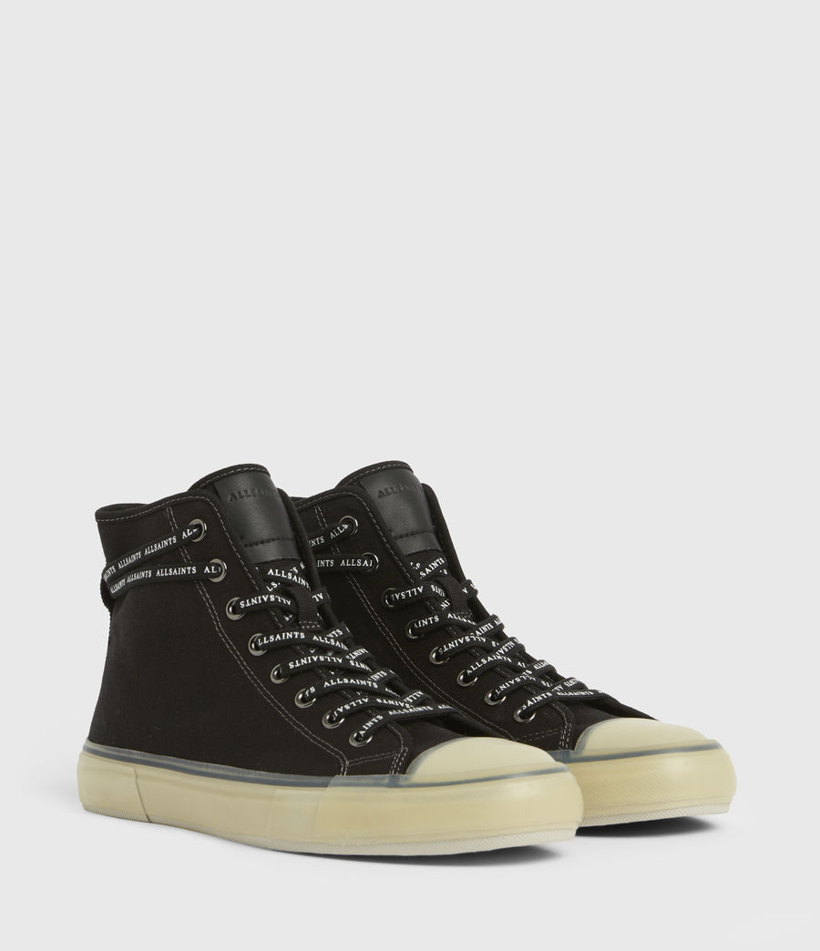 Mens Jaxon High Top Canvas Sneakers (black) - Image 5