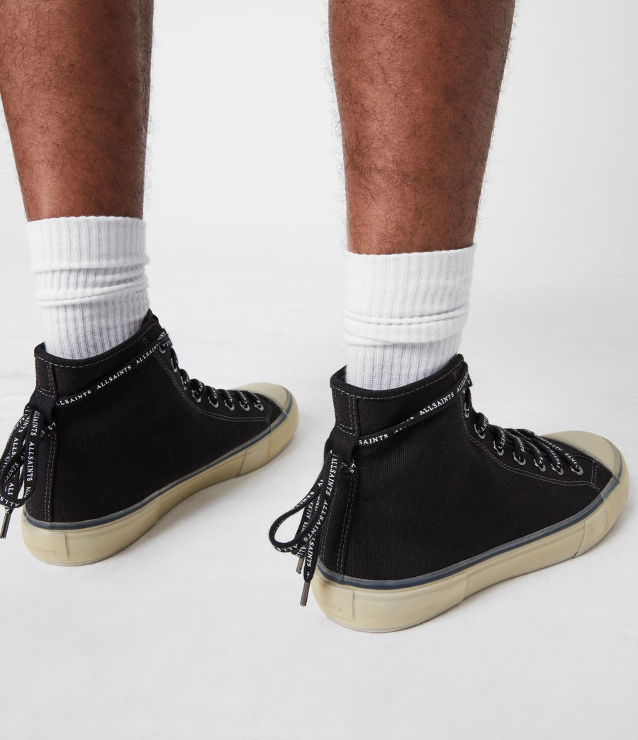 Mens Jaxon High Top Canvas Sneakers (black) - Image 8