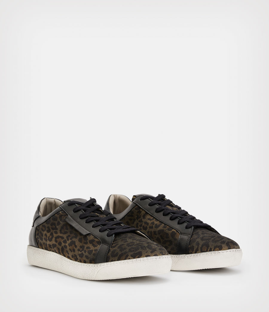 Mens Sheer Leather Low Top Sneakers (black_leopard) - Image 3