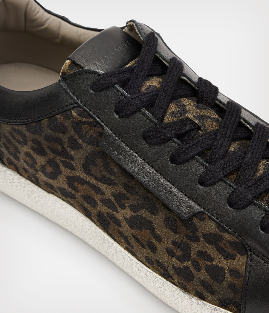 Mens Sheer Leather Low Top Sneakers (black_leopard) - Image 4