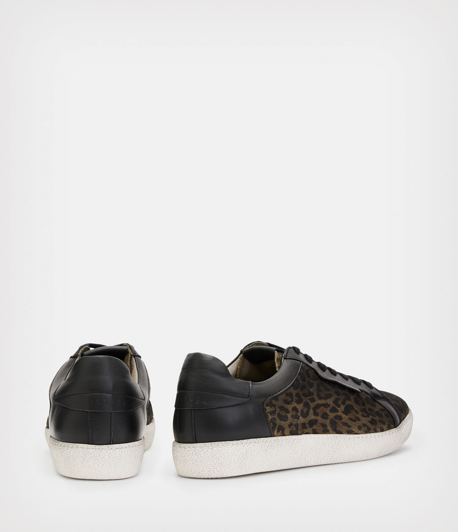 Mens Sheer Leather Low Top Sneakers (black_leopard) - Image 5
