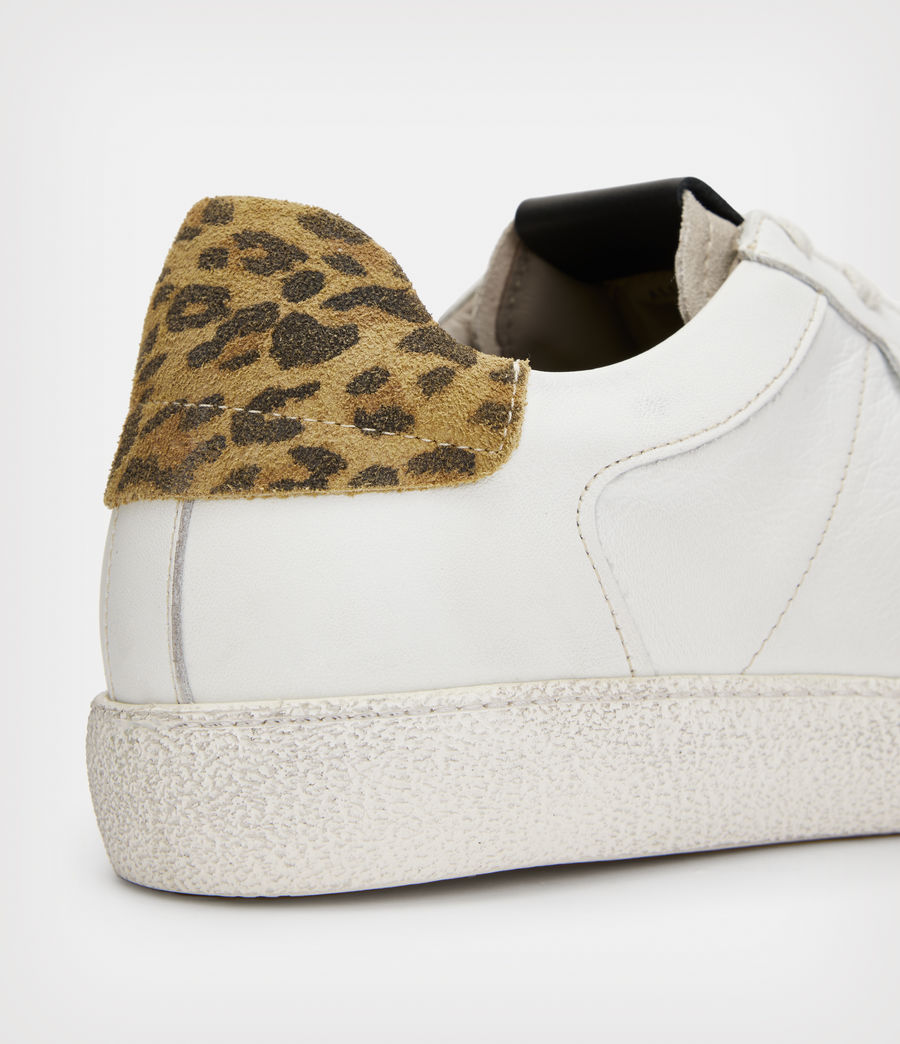Herren Sheer Leather Low Top Trainers (white_leopard) - Image 4