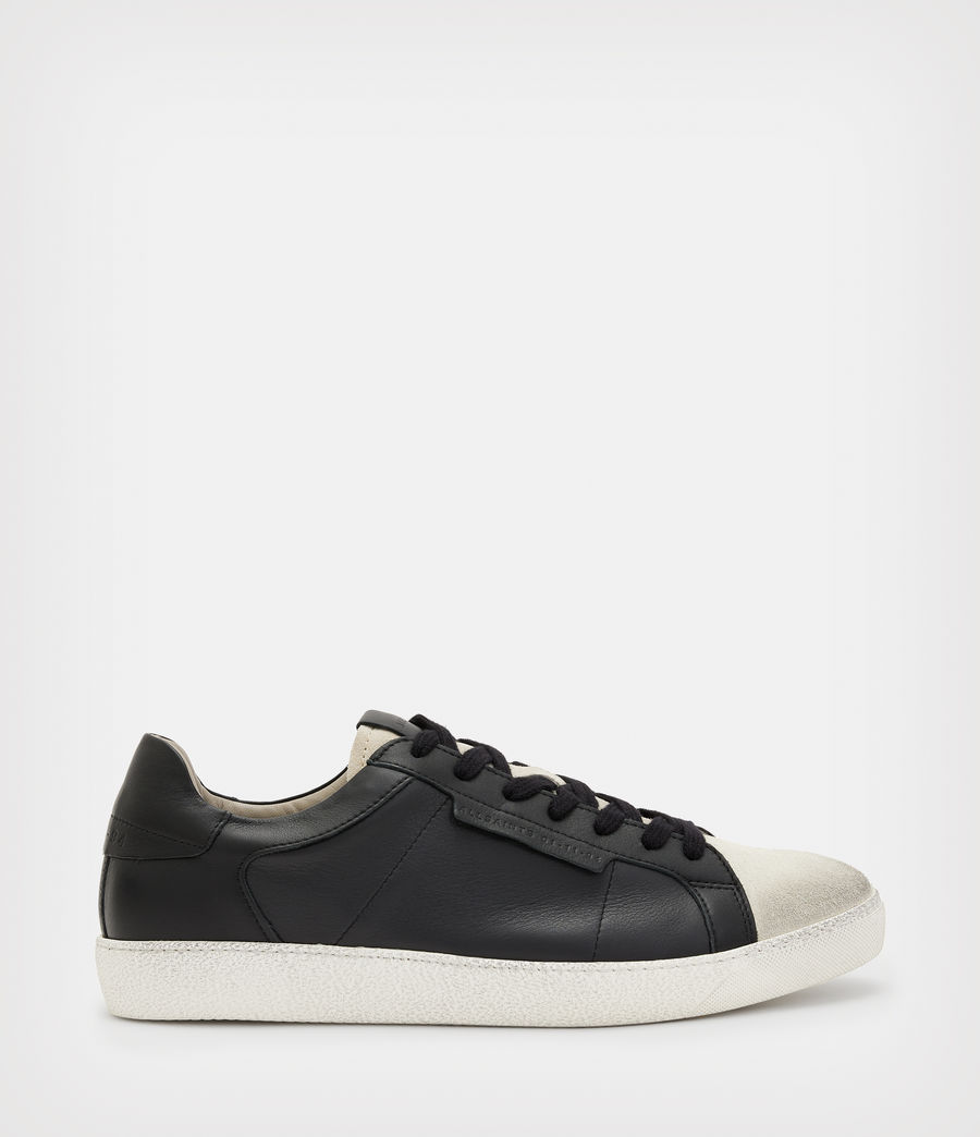Herren Sheer Leather Low Top Trainers (black_white) - Image 1