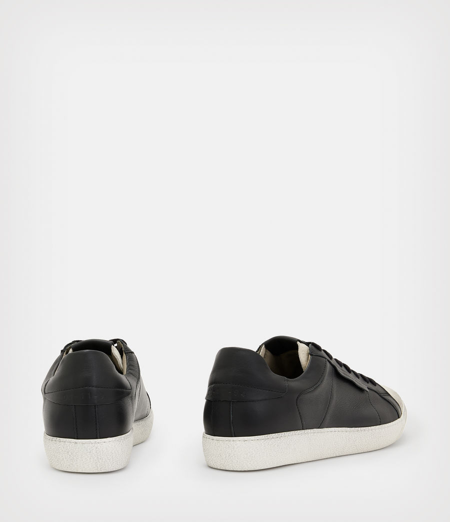 Herren Sheer Leather Low Top Trainers (black_white) - Image 5