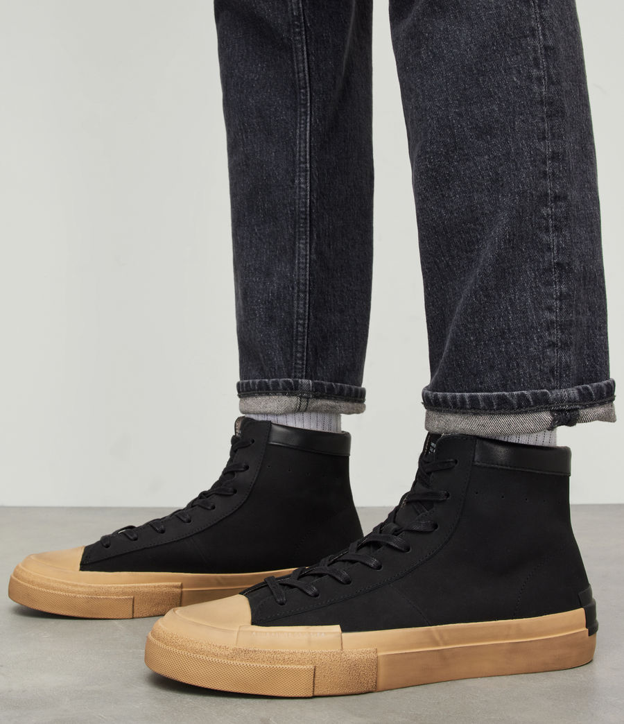 Mens Smith Suede High Top Sneakers (black) - Image 2