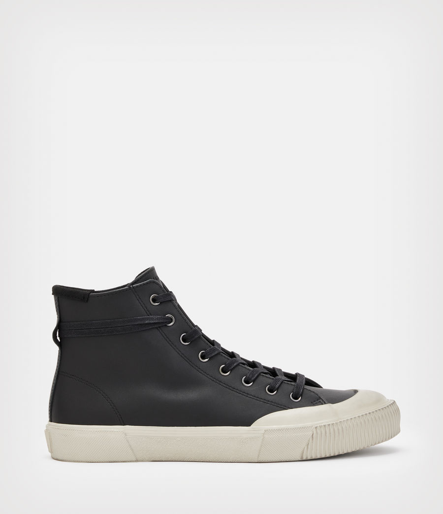 Mens Dumont Leather High Top Sneakers (black) - Image 1