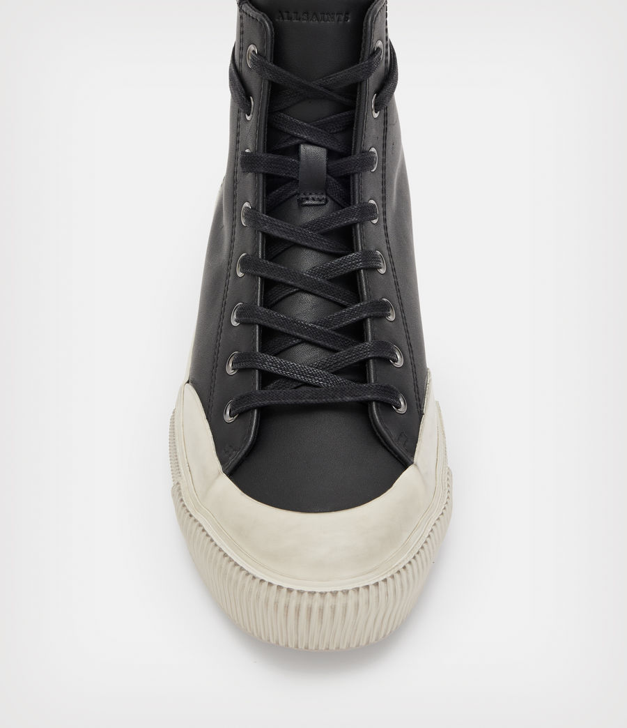 Mens Dumont Leather High Top Sneakers (black) - Image 3
