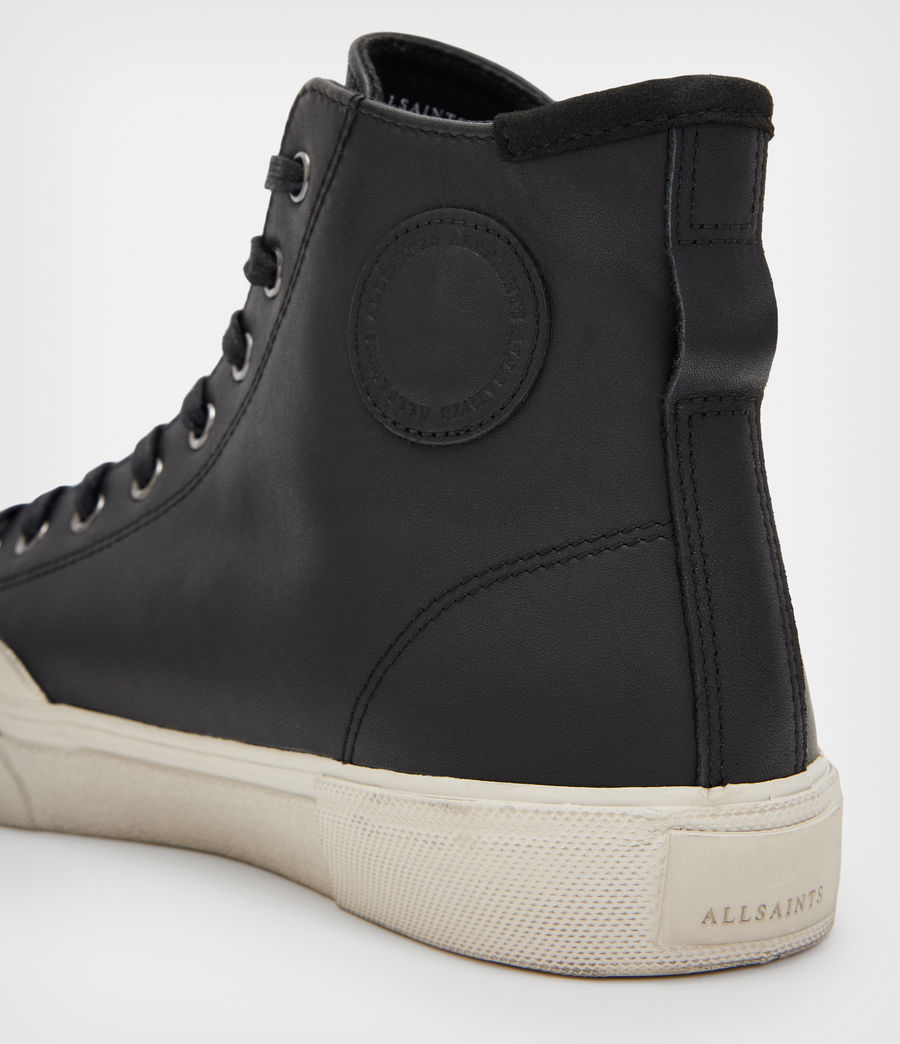 Mens Dumont Leather High Top Sneakers (black) - Image 6