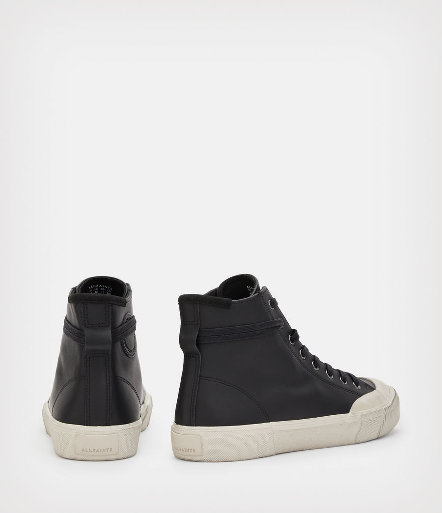 Mens Dumont Leather High Top Sneakers (black) - Image 7