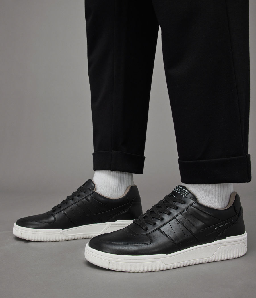 Mens Vix Leather Low Top Sneakers (black) - Image 2