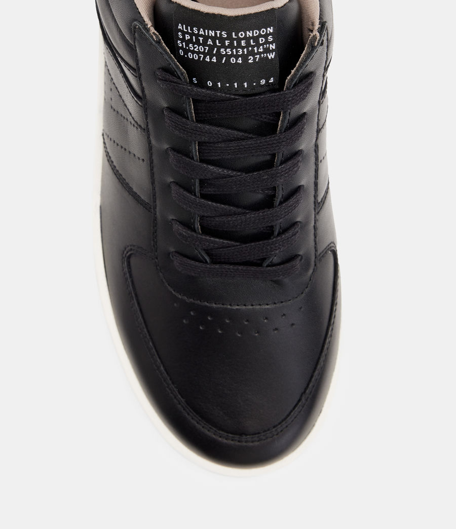 Mens Vix Leather Low Top Sneakers (black) - Image 3