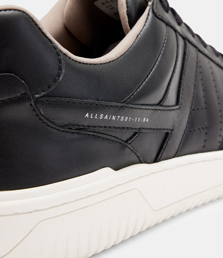 Mens Vix Leather Low Top Sneakers (black) - Image 5
