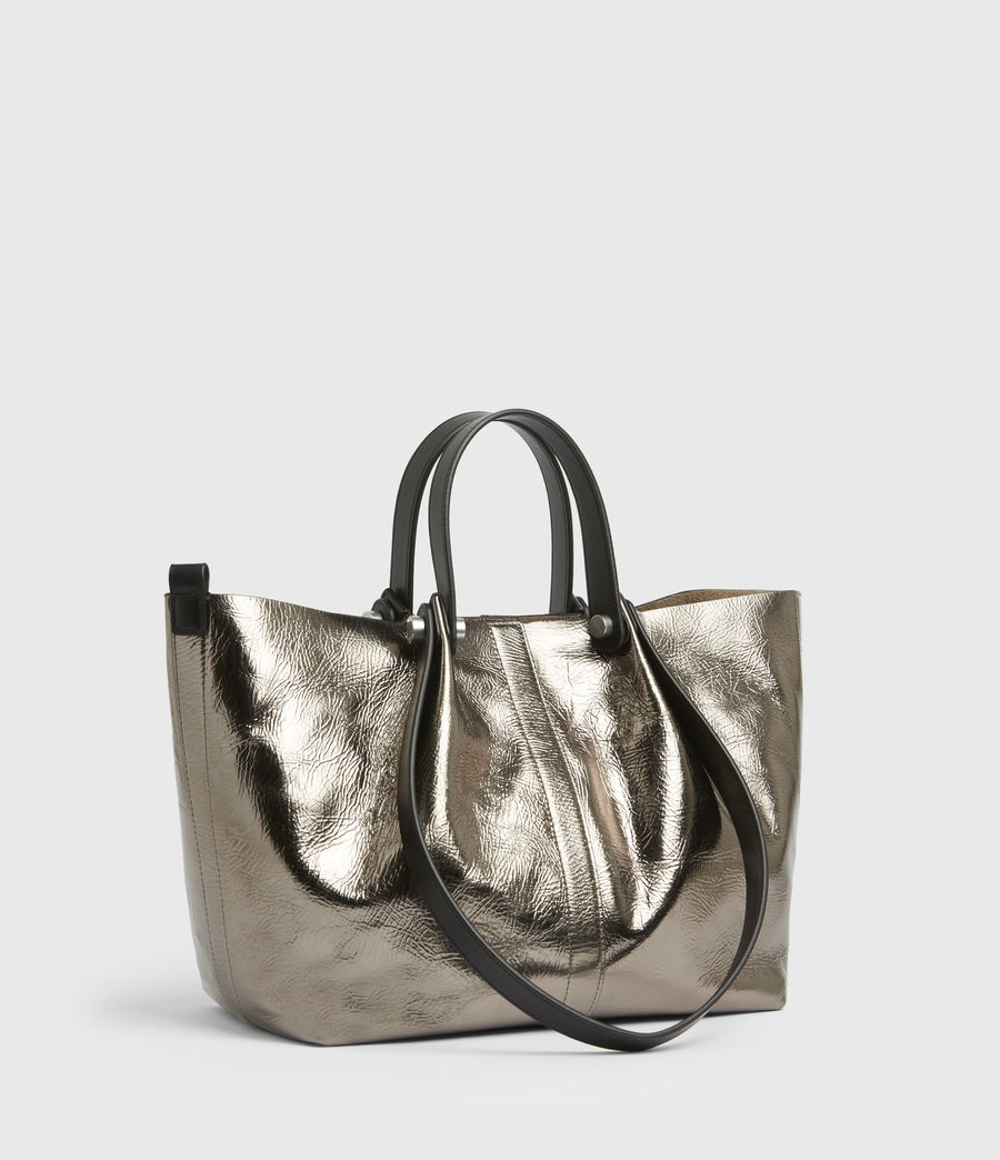 Womens Allington Small East West Leather Tote Bag (silver) - Image 3
